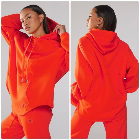 Savage x Fenty Essential Oversized Hoodie in Red Tempo - Picture 1 of 7